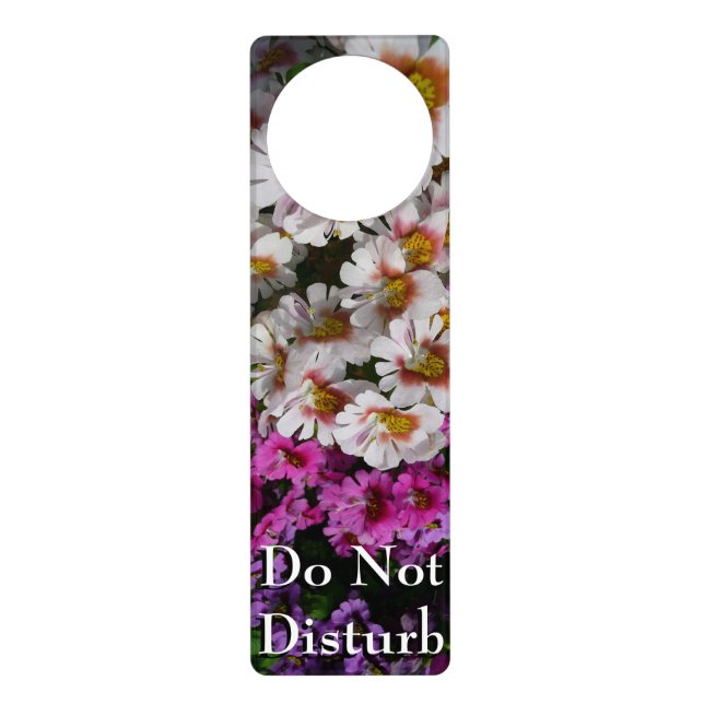 Butterfly Flowers White Pink and Purple Door Hanger (Front)