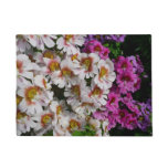 Butterfly Flowers White Pink and Purple Doormat
