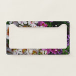 Butterfly Flowers White Pink and Purple License Plate Frame