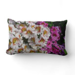 Butterfly Flowers White Pink and Purple Lumbar Pillow