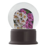 Butterfly Flowers White Pink and Purple Snow Globe