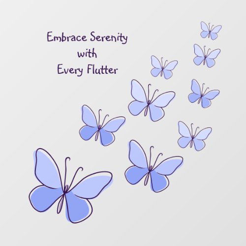 Butterfly Flutter in Blue _ Embrace Serenity Bath Wall Decal