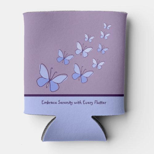 Butterfly Flutter in Blue _ Embrace Serenity  Can Cooler