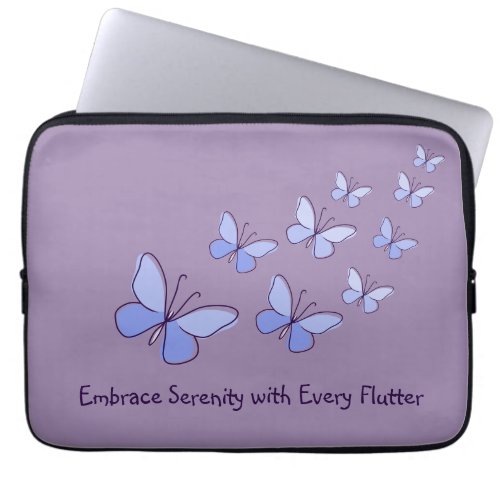 Butterfly Flutter in Blue _ Embrace Serenity  Laptop Sleeve