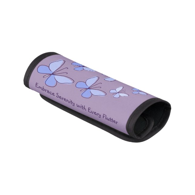Butterfly Flutter in Blue - Embrace Serenity ... Luggage Handle Wrap (Angled)