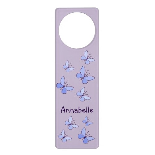 Butterfly Flutter Lavender Your Name Door Hanger