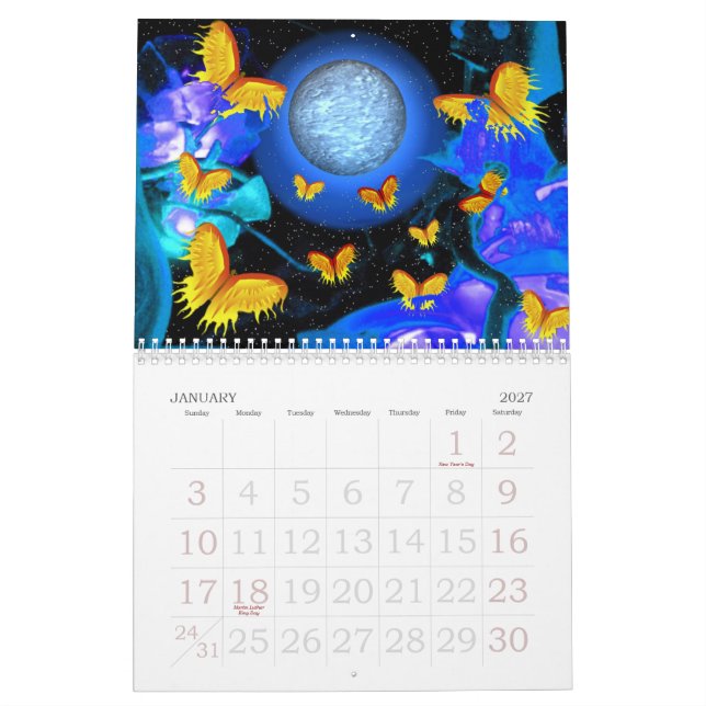 Butterfly Flutterby in Valxart calendar (Jan 2027)