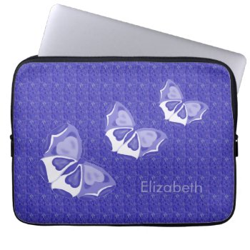 Butterfly Flutters Laptop Sleeve by anuradesignstudio at Zazzle