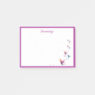 Butterfly Flutters Watercolor Design Personalized Post-it Notes