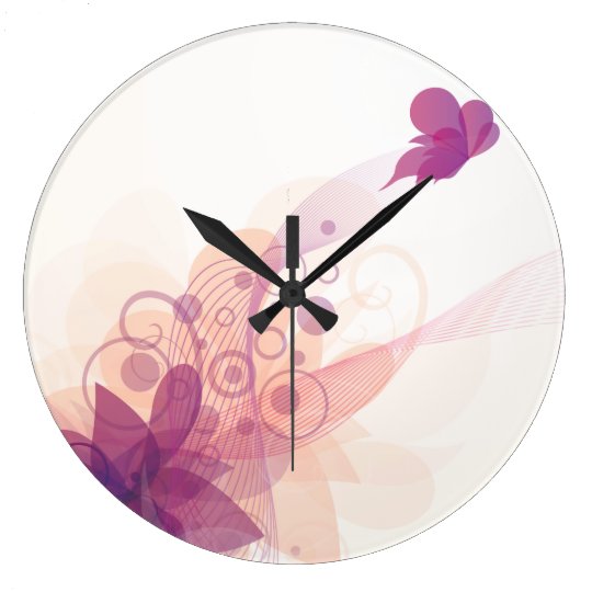 Butterfly Fly Away Wall Clocks & Numeral Options Zazzle