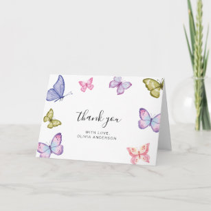 Butterfly fold Thank you Card