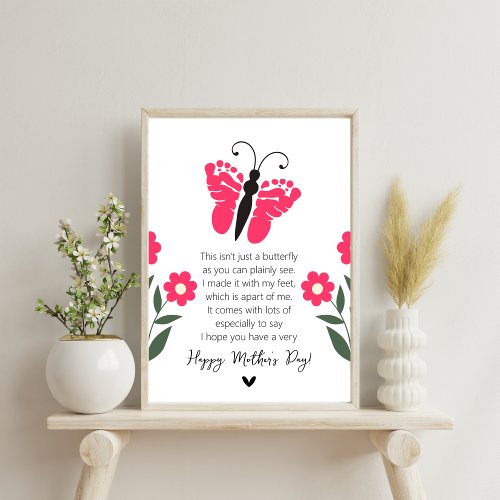 Butterfly Footprint Art A Mothers Day Keepsake Poster