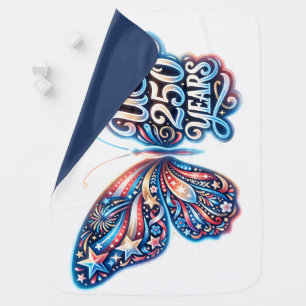 Butterfly for the USA 250th anniversary Baby Blanket