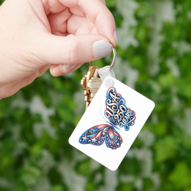 Butterfly for the USA 250th anniversary Keychain (Hand)