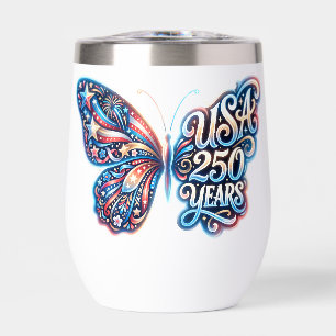 Butterfly for the USA 250th anniversary Thermal Wine Tumbler