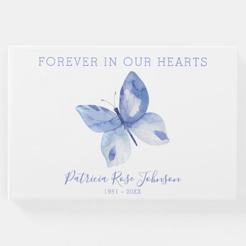 Butterfly Forever in Our Hearts Memorial Funeral Guest Book