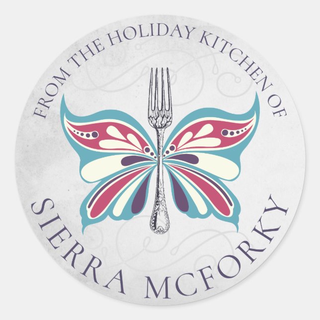 Butterfly fork Christmas homemade by sticker (Front)