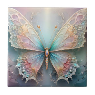 Butterfly Fractal Art, Ceramic Tile