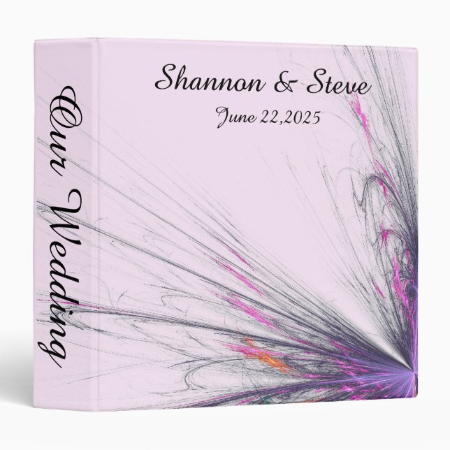 Butterfly Fractal Purple Personal Wedding Binder (Front/Spine)