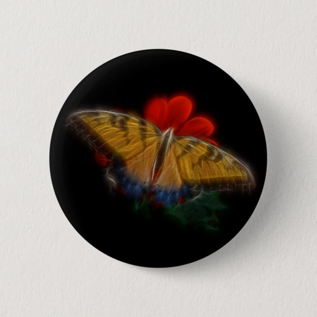 Butterfly Fractal Tiger Swallowtail Button (Front)