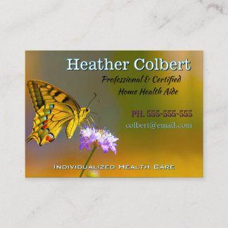 Butterfly Friendly Helping Professional Caregiver Business Card