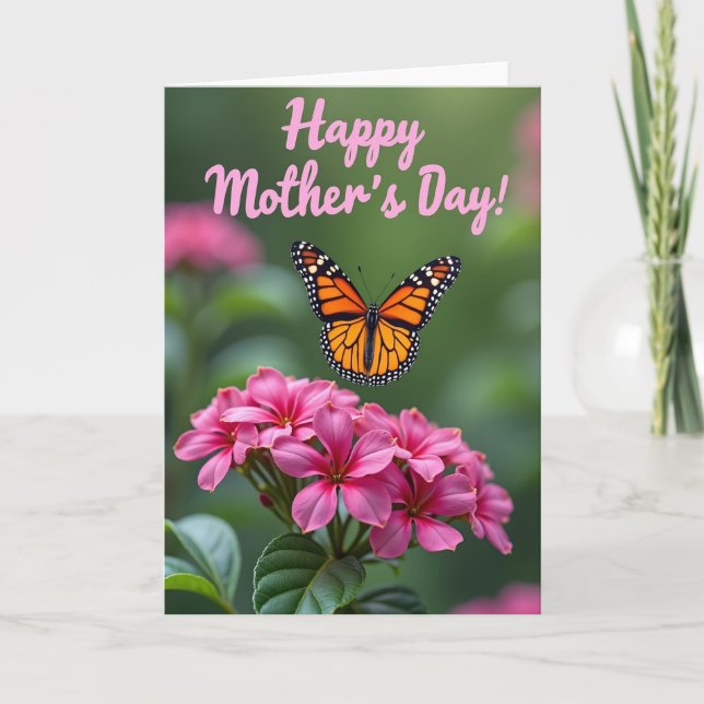Butterfly Fuchsia Mothers Day Card (Front)