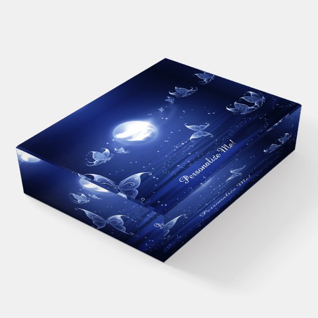Butterfly Full Moon Fantasy Home Office Desk Paperweight (Angled)