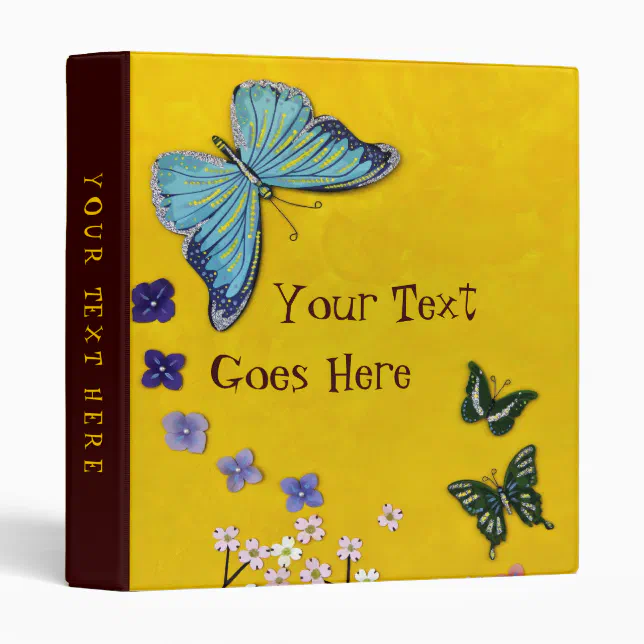 Butterfly Garden 3 Ring Binder | Zazzle