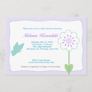 Butterfly Garden 5x7 Baby Shower Invitation