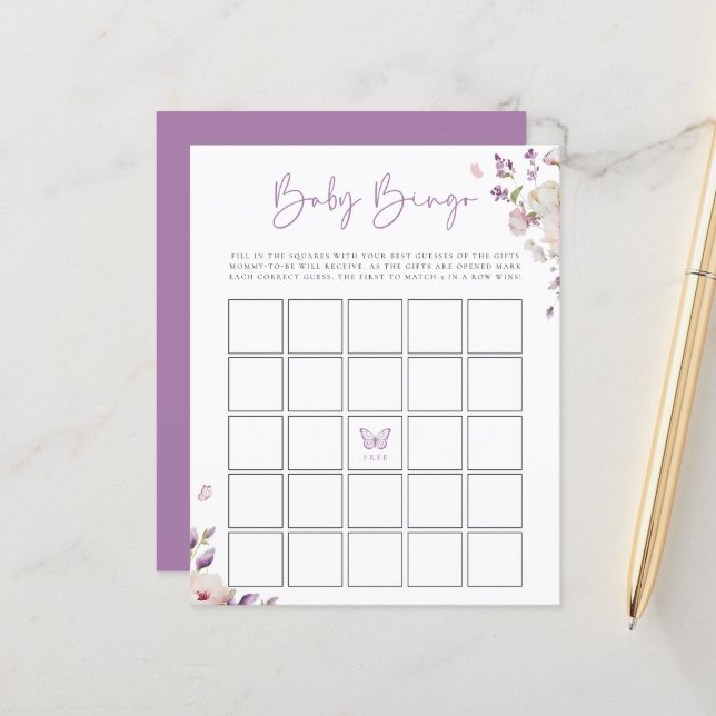 Butterfly Garden Baby Bingo Game (Front/Back In Situ)