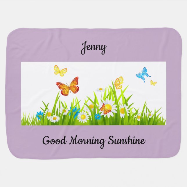 Butterfly Garden Baby Blanket (Horizontal)