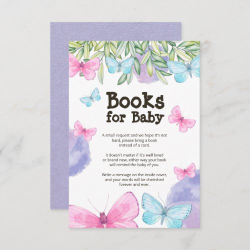 Butterfly Garden Baby Book Request Enclosure Card