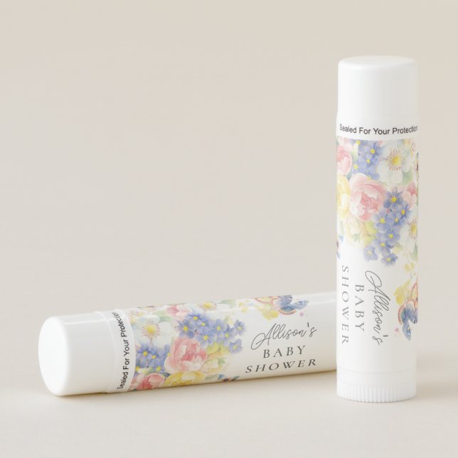 Butterfly Garden Baby Shower Favor Lip Balm (Front)