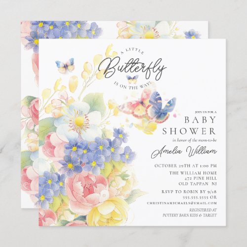 Butterfly Garden Baby Shower Invitation