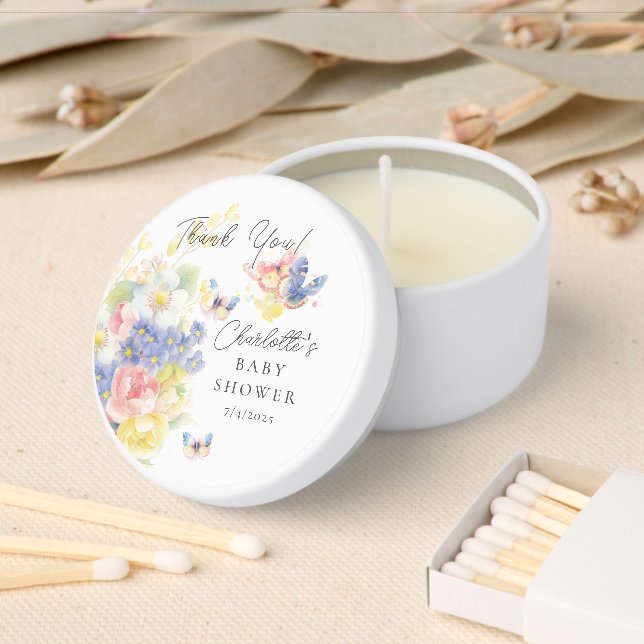 Butterfly Garden Baby Shower Mini Candle Favors (Insitu)