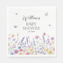 Butterfly Garden Baby Shower Napkins