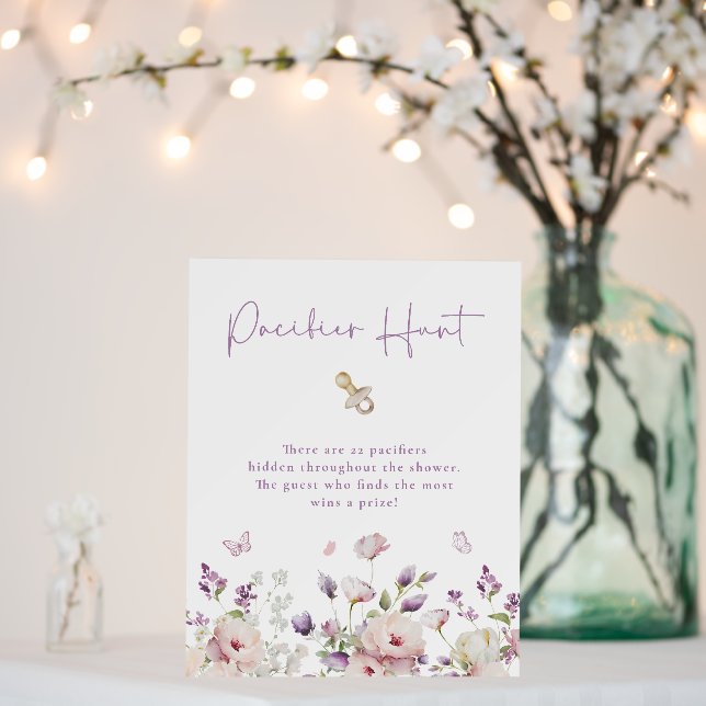 Butterfly Garden Baby Shower Pacifier Hunt Foam Board (In Situ (Wedding))