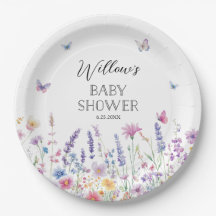 Butterfly Garden Baby Shower Paper Plates