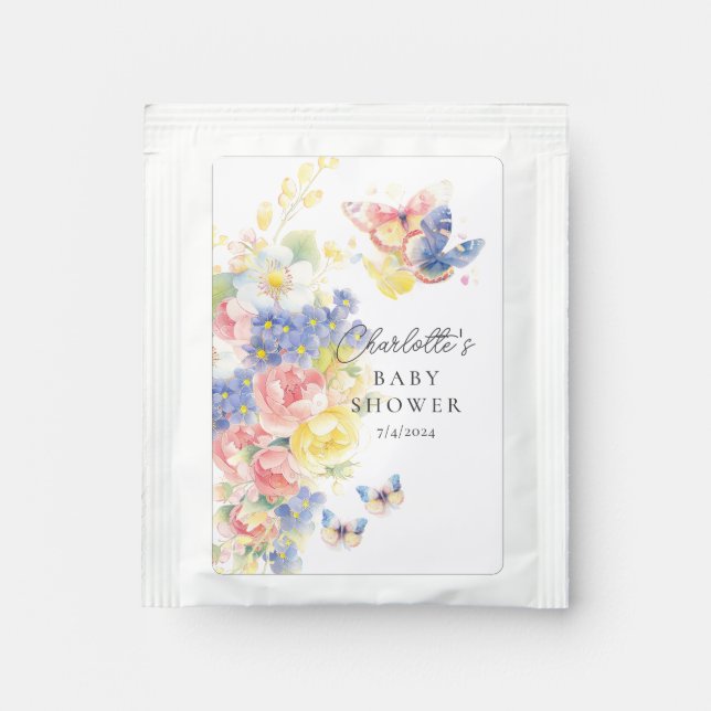 Butterfly Garden Baby Shower Tea Bag Drink Mix (Front)
