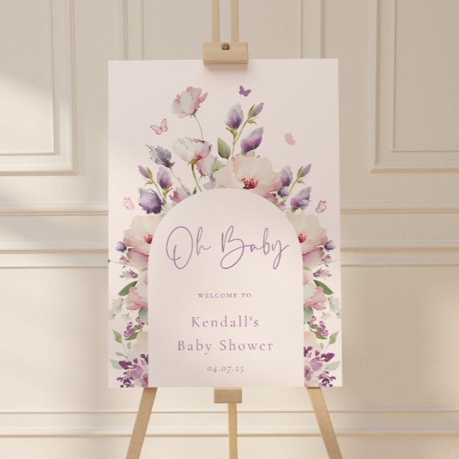 Butterfly Garden Baby Shower Welcome Foam Board (Creator Uploaded)