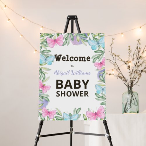 Butterfly Garden Baby Shower Welcome Sign Board