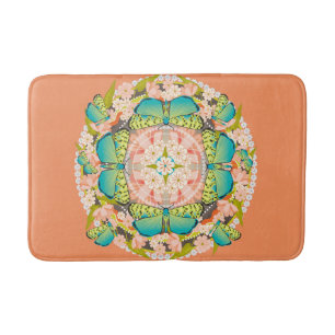 Butterfly Garden Bathroom Mat