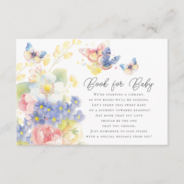 Butterfly Garden Book for Baby Enclosure Card (Front)