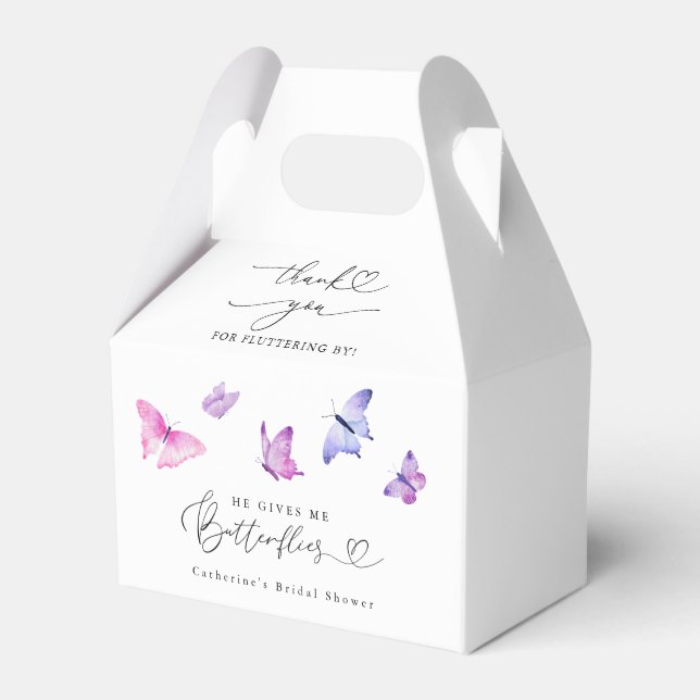 Butterfly Garden Bridal Shower Favor Boxes (Front Side)