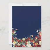 Butterfly Garden Burgundy Blue Floral Quinceanera  Invitation (Back)
