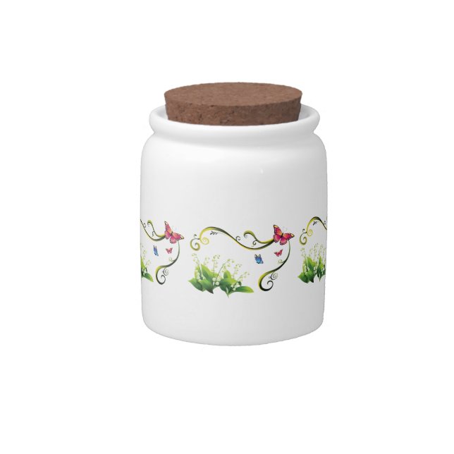 Butterfly Garden Candy Jar (Front)