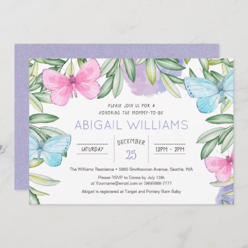 Butterfly Garden Classic Baby Shower Invitation