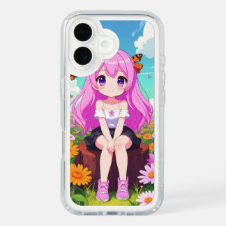 Butterfly Garden Dream - Chibi Anime Girl iPhone 16 Case