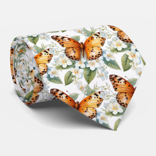 Butterfly Garden Elegant Pattern Neck Tie