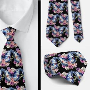 Butterfly Garden Elegant Pattern Neck Tie